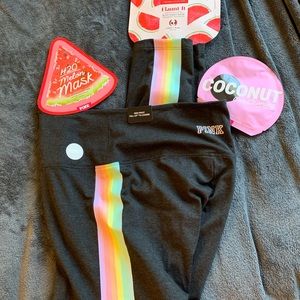 New with tags vs pink yoga pants with face masks